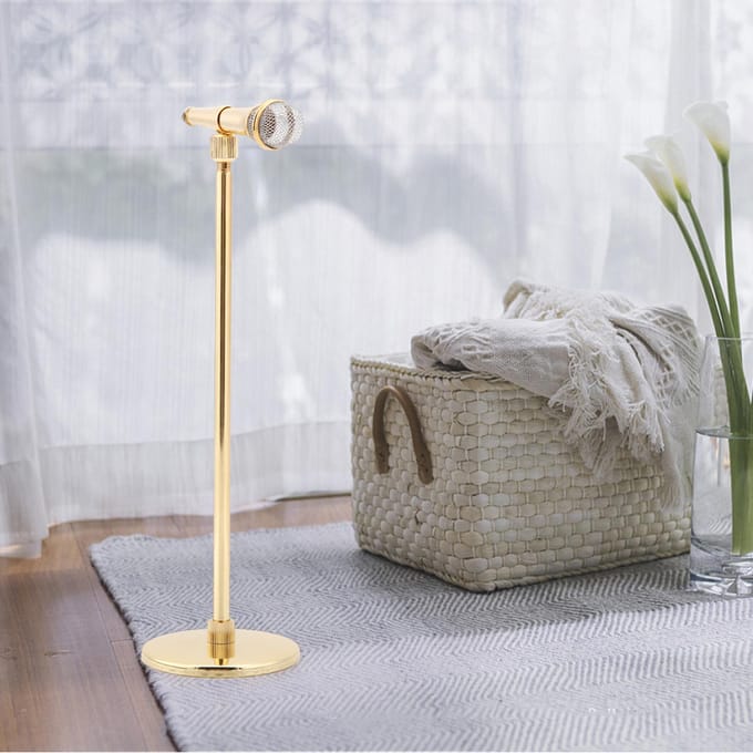 Koper Verguld Microfoon Model Microfoon Ambachten Ornamenten Muziekinstrument Model beige