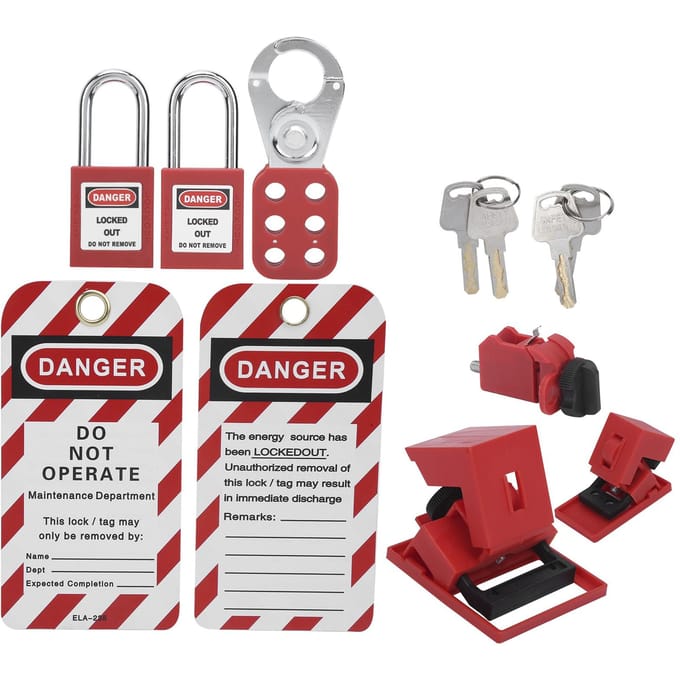 Veiligheid Lockout Tagout Kit Lockset Montagegereedschap Multifunctioneel Draagbaar met Zak white