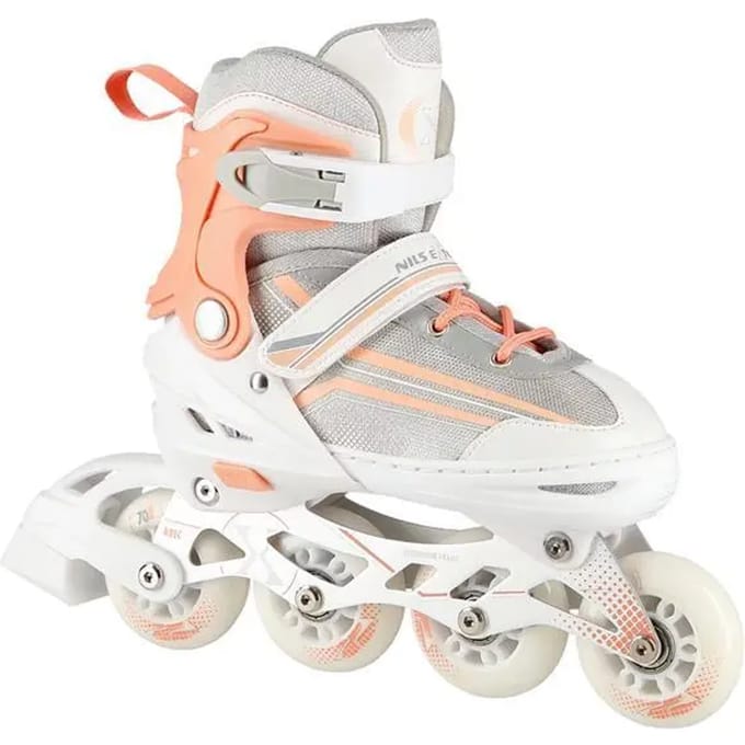 Nils Extreme 2in1 - inline skate + schaatsen - Wit/Roze maat: S 29-33 verstelbaar