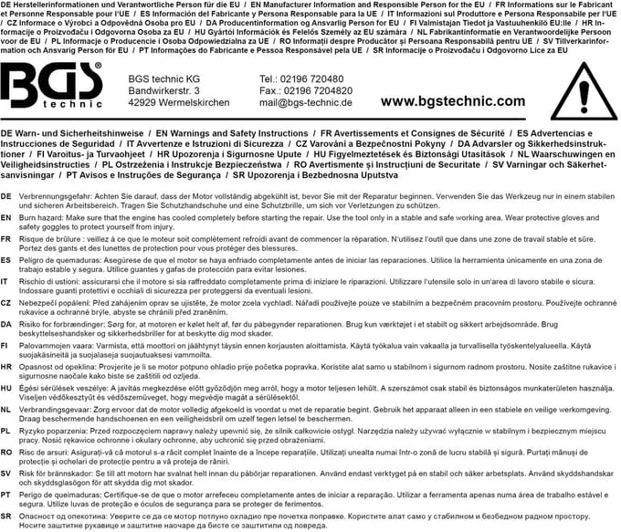 BGS Bougie handruimer - M12 x 59 mm