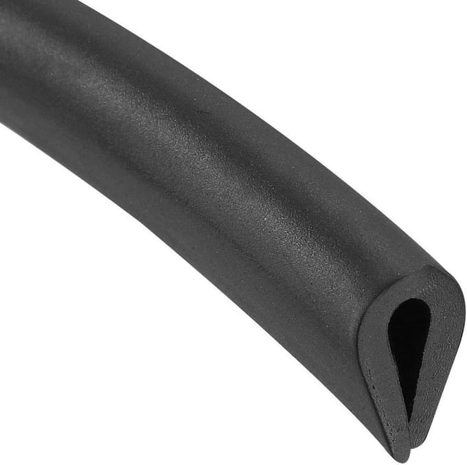 Flexibele U-vormige PVC Randstrip Zwart voor 1-2mm Dikte - 3 Meter