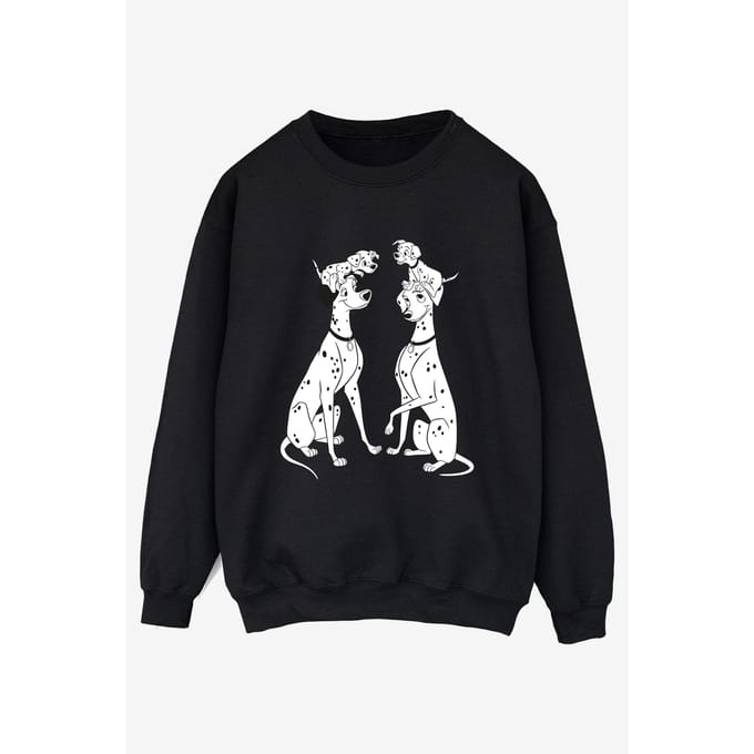 Disney Dames/Dames 101 Dalmatiërs Familie Sweatshirt (Zwart)