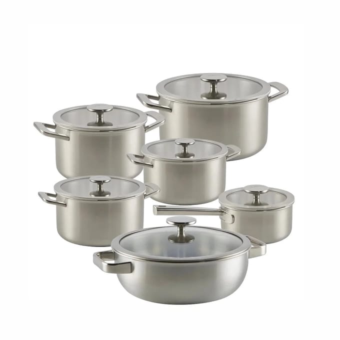 Habonne Allure Pannenset downdraft 6 delig - 5 ply RVS