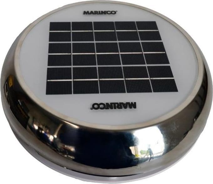 Marinco Solar Minivent 1000-White 4 Day/Night Solar Vent - Stainless Steel