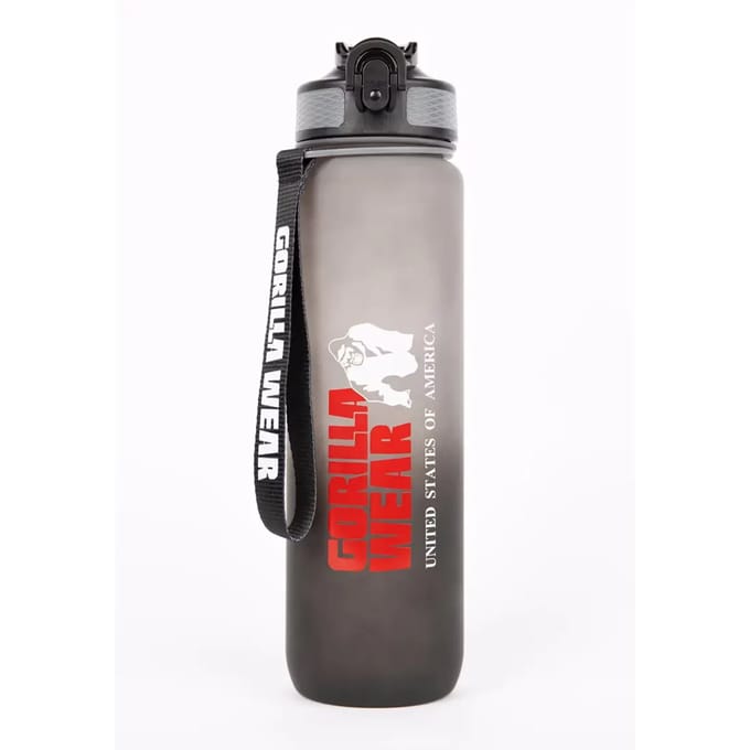 Gorilla Wear Gradient Water Fles 1000 ml - Zwart/Grijs