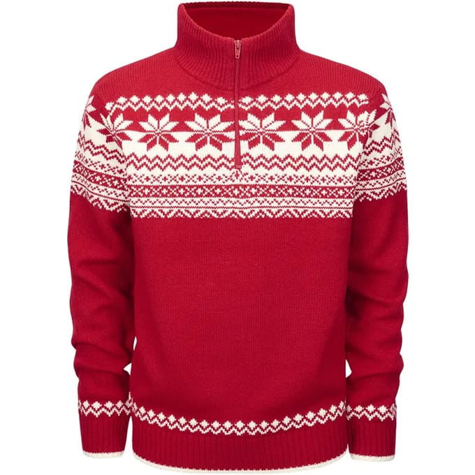 Urban Classics Sweater/trui -5XL- Troyer Norweger Rood