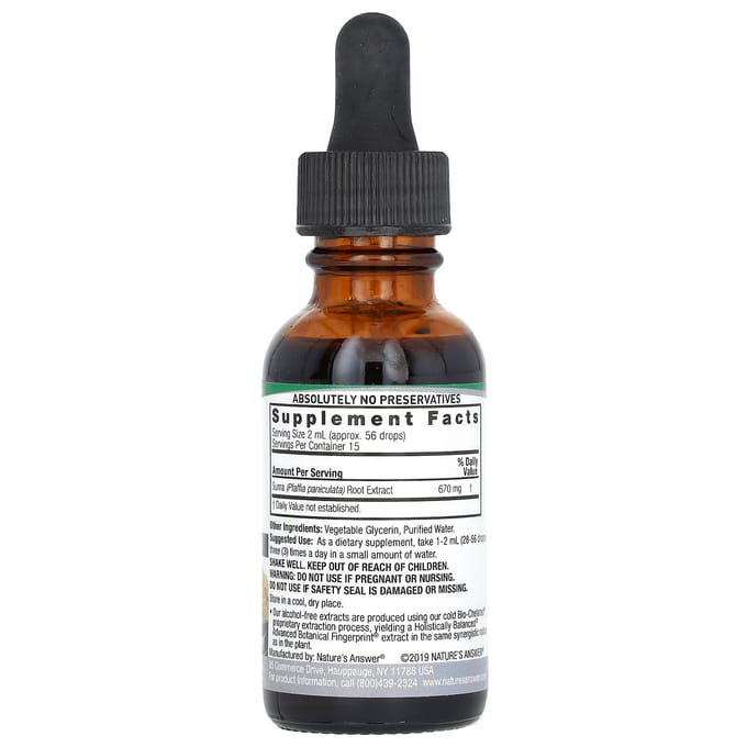 Nature'S Answer, Suma Extract, Alcoholvrij, 670mg, 30ml(1 fl oz)