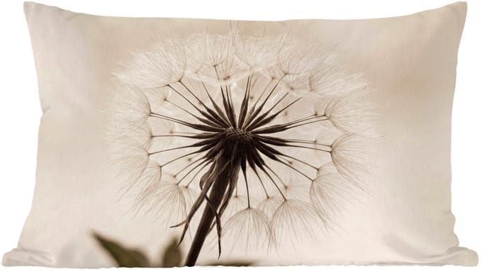 Sierkussens - Kussentjes Woonkamer - 60x40 cm - Paardenbloem - Minimalistisch - Wit