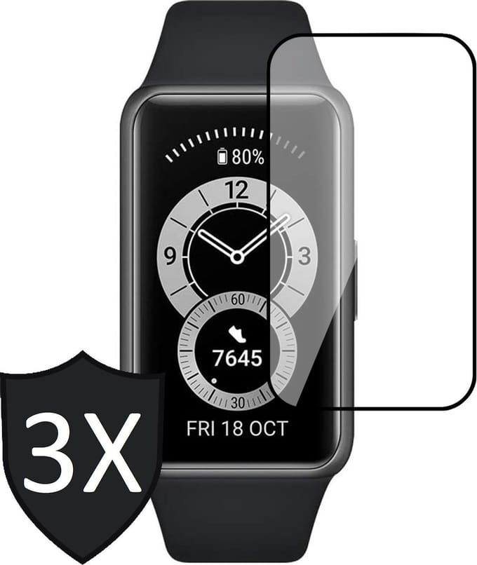Screenprotector geschikt voor Huawei Band 6 - PET Full Screen Protector - 3 Stuks