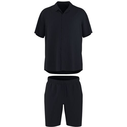 ESMARA MEN Mousseline heren shortama (Marineblauw, M)