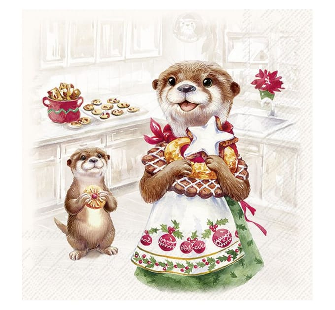 Servet "Otter Family Baked"