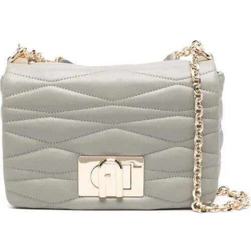 FURLA Leren Schoudertas 1927 Mini Crossbody Bag 22 Agave Grijs