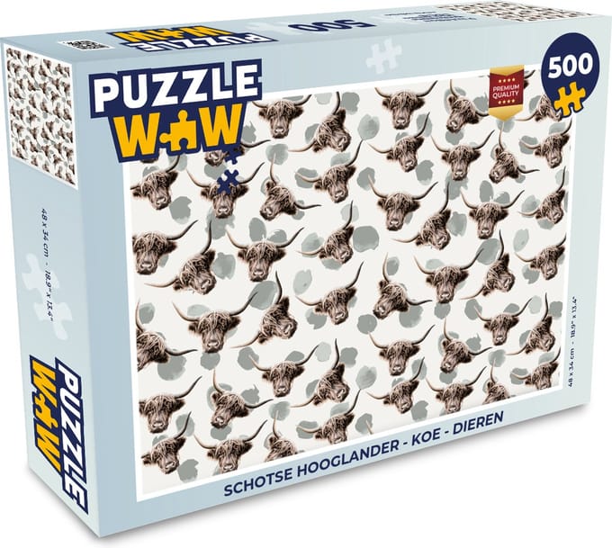 Puzzel Schotse hooglander - Koe - Dieren - Legpuzzel - Puzzel 500 stukjes