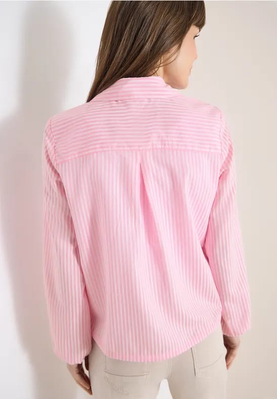 Blouse met overhemdkraag en strepen