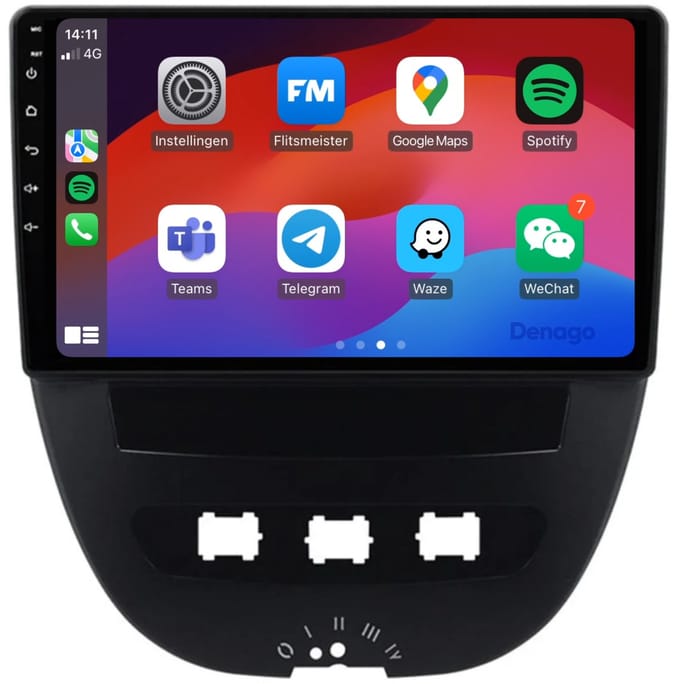 CarPlay autoradio geschikt voor Citroën C1 | 2008 t/m 2014 | Android 13 | Draadloos Apple CarPlay & Android Auto | 2GB + 32GB | QuadCore processor | Denago DNG-A02 | 2025 model | 2008 2009 2010 2011 2012 2013 2014 | Bluetooth & Wifi