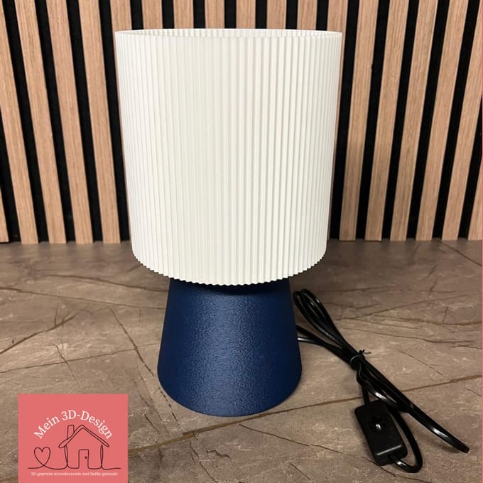 Lamp Anna - 3D geprint - Tafellamp - E27 - Donkerblauw