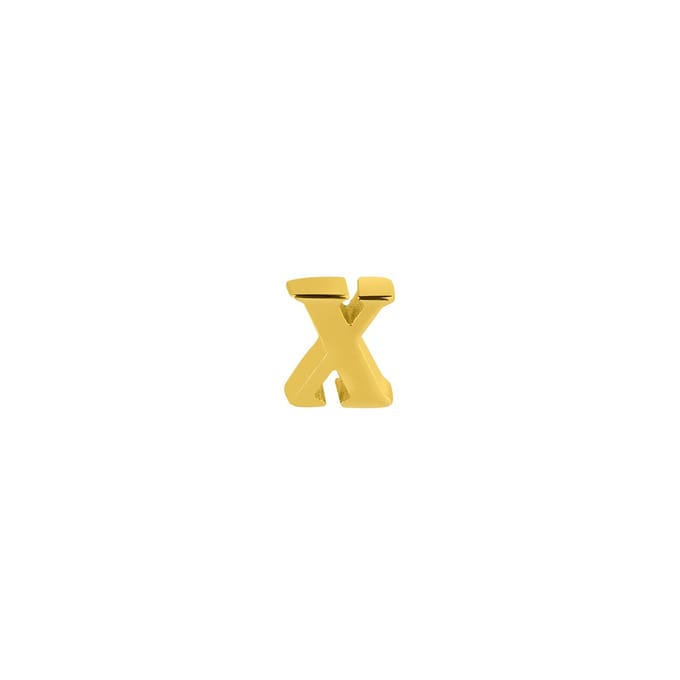 Goud Plated Oorknop Letter x