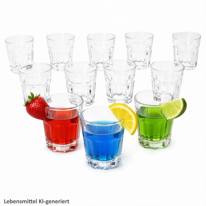 12-delige set QUEEN stapelbare glazen shotglaasjes - 27022115