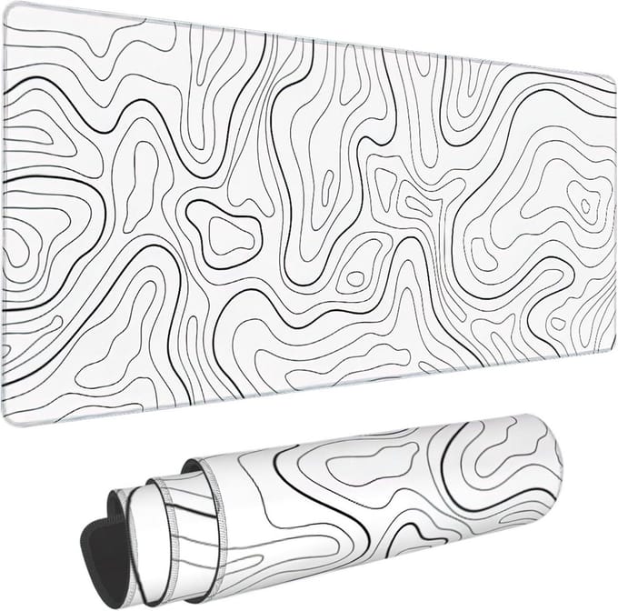 Grote Bureaumat - Toetsenbord Onderlegger - Comfortabel Werken - Antislip Basis - 90x40 cm - Topografisch Patroon