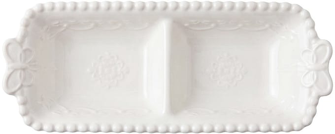 Clayre & Eef Decoratie schaal Wit Keramiek