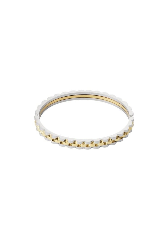 Goudlief.nl schakel bangle armband - verkleurt niet - roestvrij staal