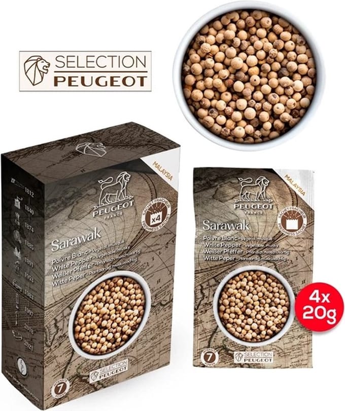 Peugeot Sarawak Witte Peper Zakjes - 4x20 G
