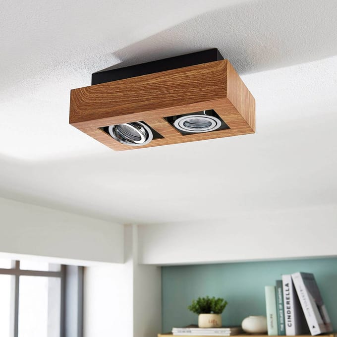 Arcchio - buitenspot - 2lichts - Metaal, aluminium - H: 8.5 cm - GU10 - licht hout