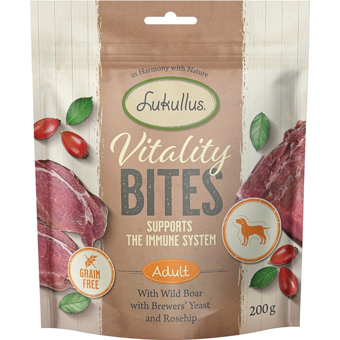 3x200g Lukullus Ondersteuning voor het Immuunsysteem: Wild zwijn (graanvrij) Hondensnacks