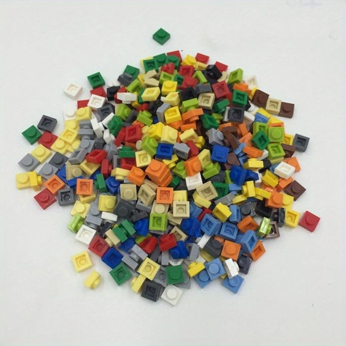 200 stuks / Zak 1x1 Denkblokjes Passend Inclusief 3024 DOE-HET-ZELF Pixel Art Remix Schilderen QR Code Bouwsteen Component Steenmaker beige
