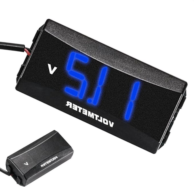 Auto Batterijmonitor - Spanningsmeter - Status Bewaken - Real-time Metingen - 12 V tot 48 V - Blauw