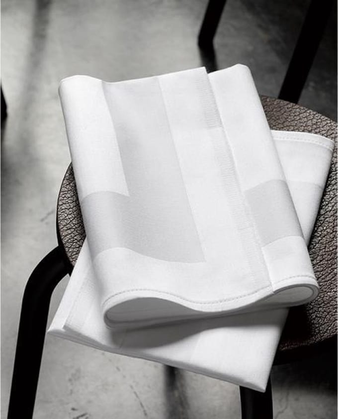 De Witte Lietaer Luna-a Servet - 4 stuks - 51 x 51 cm - damast - wit