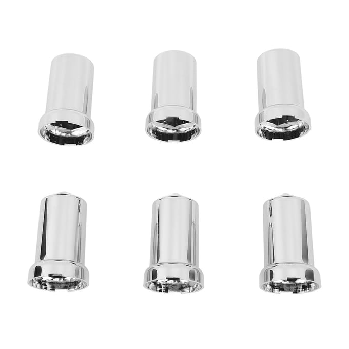 Wieldopmoer Covers ABS Chroom Plastic Anti-Roest 33mm Geflensde Wieldopmoer Kappen voor Vrachtwagens Opleggers en white