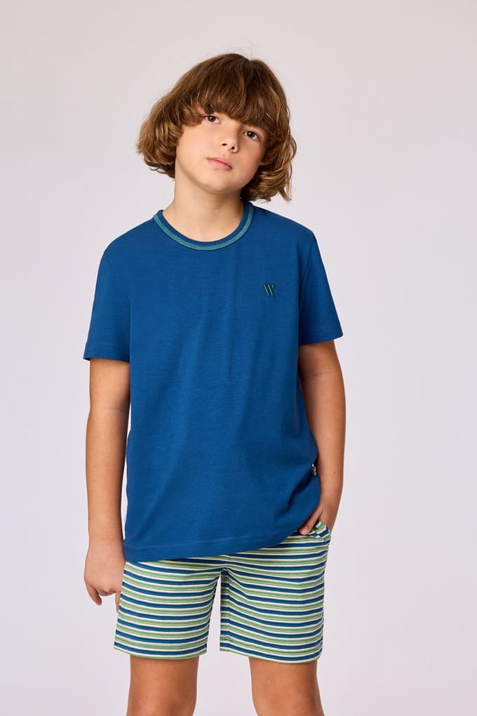 Woody Jongens-Heren pyjama donkerblauw - maat S