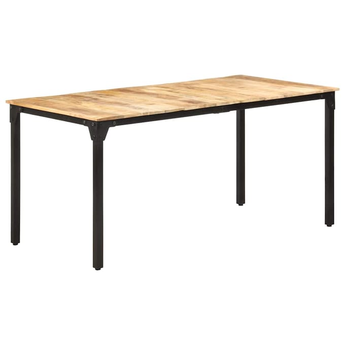 vidaXL - Eettafel - 160x80x76 - cm - ruw - mangohout