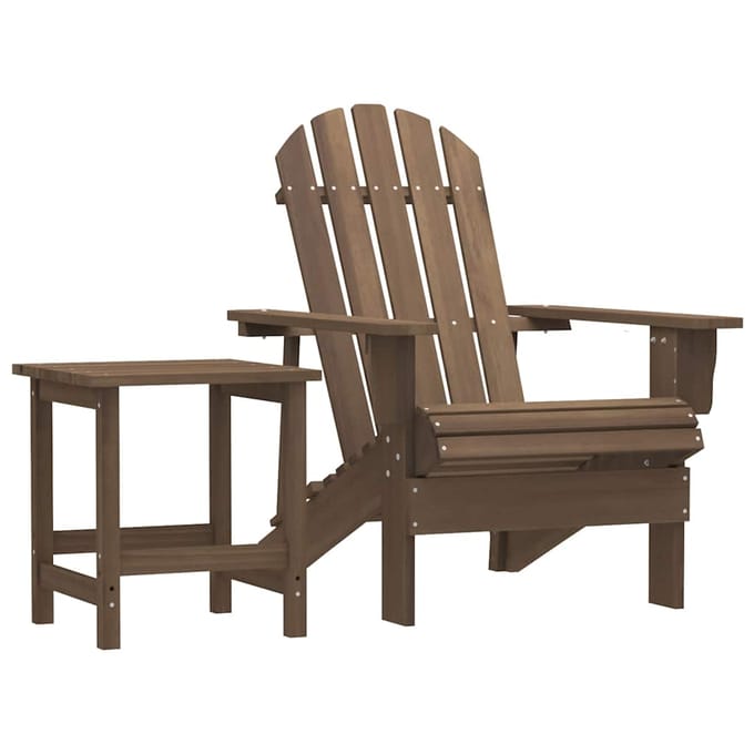 vidaXL - Tuinstoel - Adirondack - met - tafel - massief - vurenhout - bruin