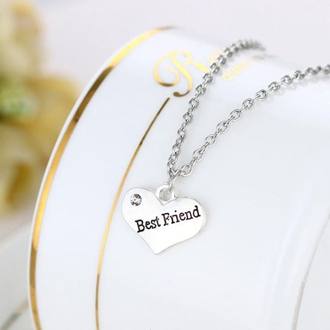 Best friend ketting | zilverkleurig | hart