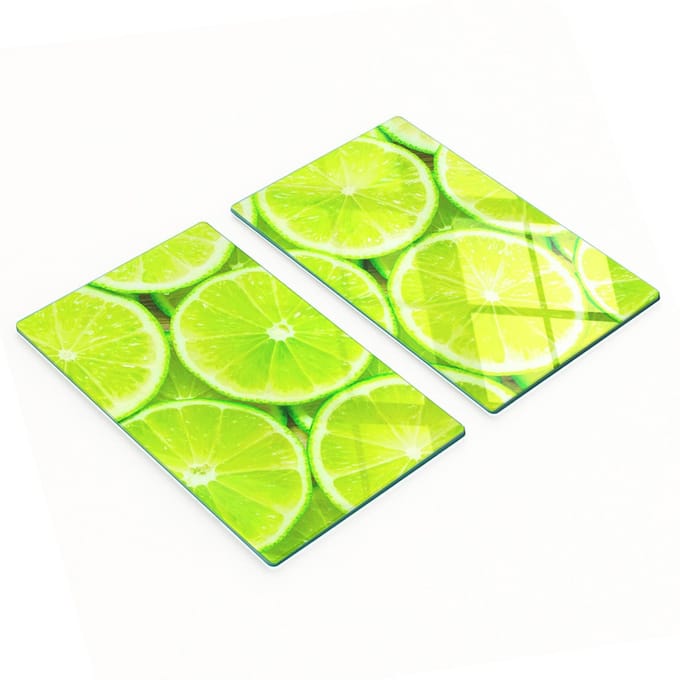 Multifunctionele decoratieve glazen borden met limoenprint 2x30x52 cm