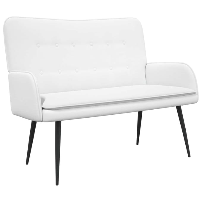 vidaXL - 2-Zits - Sofa - Wit - 115 - x - 61 - x - 87 - cm - Stof