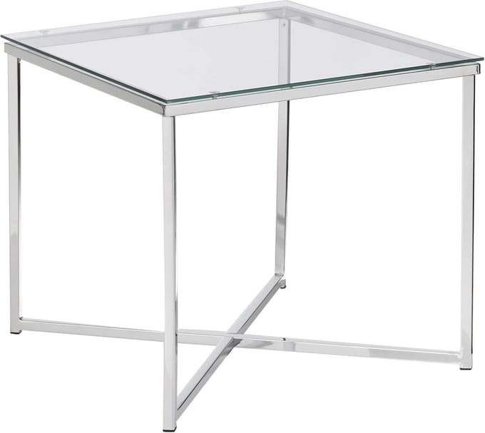 Vierkante Hoektafel van Glas en Metaal - 50x50x45 cm