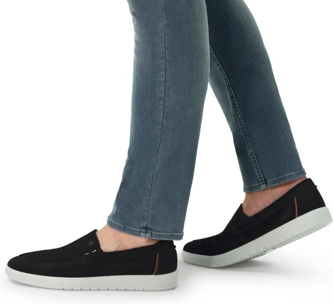 No Stress - Heren - Zwarte suède loafers - Maat 40