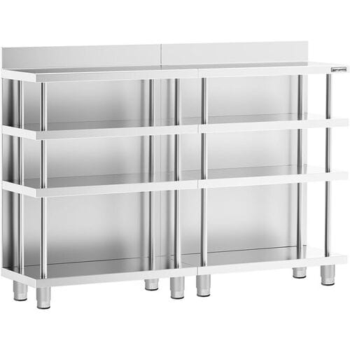 GGM Gastro Bar-Arbeitstisch - Edelstahl - 1600x400mm - mit 4 Ablagen
