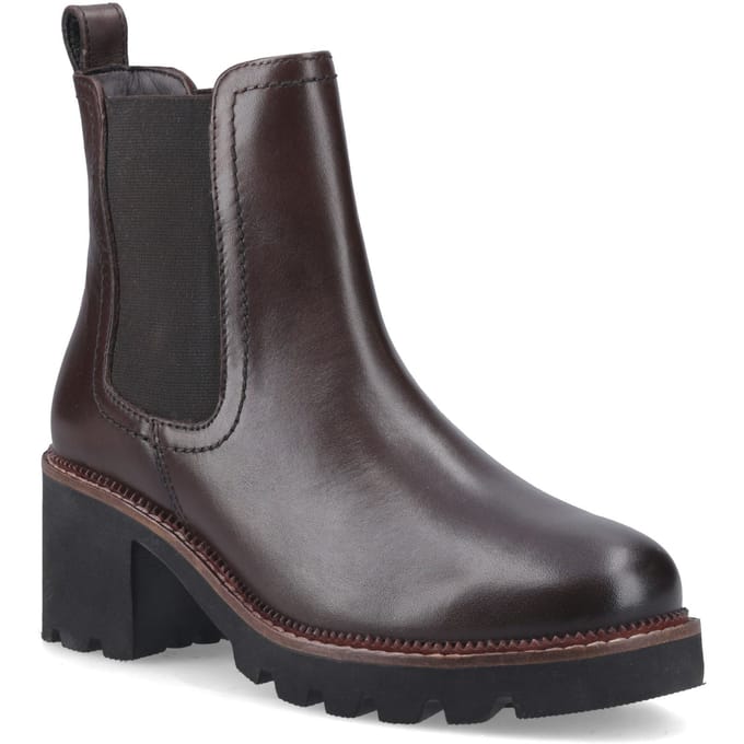 Hush Puppies Gaia Leren Dames Chocolade geklede Chelsea Boots