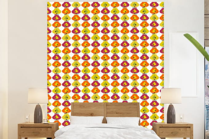 Behang - Fotobehang Retro - Design - Peer - Fruit - Breedte 180 cm x hoogte 220 cm