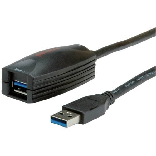 ROLINE USB 3.2 Gen 1 Actieve Repeater kabel, zwart, 5 m