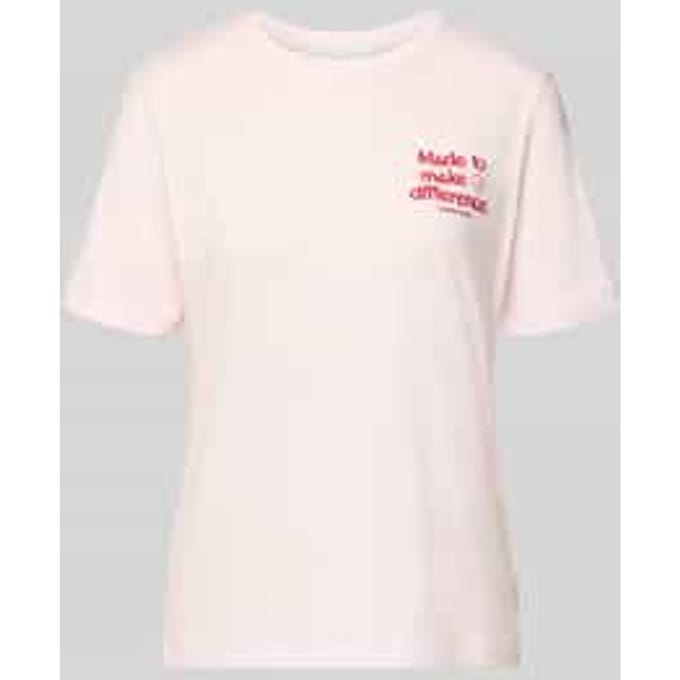 Regular fit T-shirt van puur katoen Model 'LUALAA EMBRO'