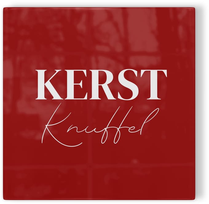 Tegeltje Kerst: Kerstknuffel - rood