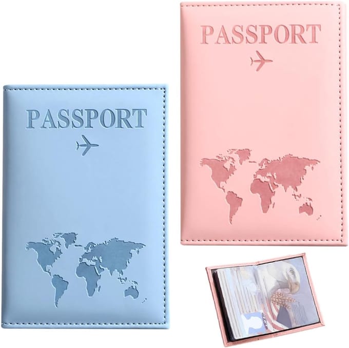 2 stuks paspoorthoesjes, paspoorthoes van PU-leer