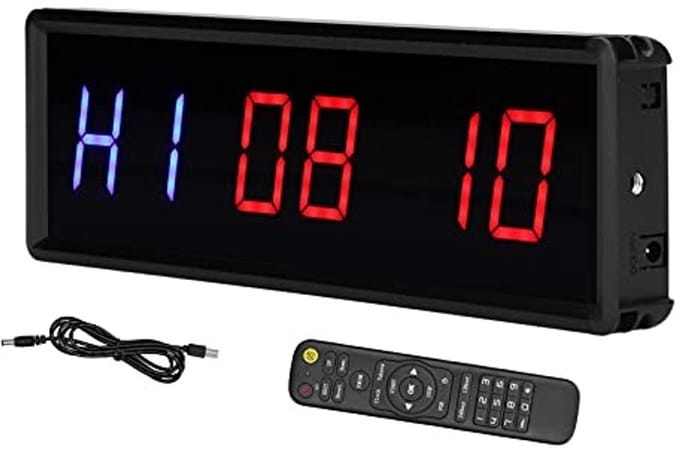 Store_8 - Gym Timer - LED Interval Timer - Stopwatch met Afstandsbediening - Zilver - Fitness Timer - Ideaal voor Thuis Gym - Compact formaat