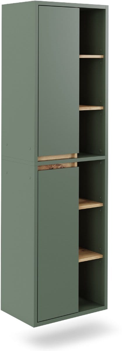 Vicco Hoge kast Viola, Groen/Eiken, 50 x 170 cm met open vakken