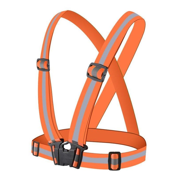 Gilet réfléchissant réglable pour vélo et course à pied - orange